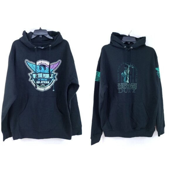 2 We The People Hooded Sweatshirts Mens Size Large Black - Picture 1 of 13